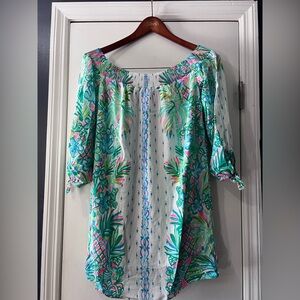 Lilly Pulitzer Vibrant Floral Off-Shoulder Blouse